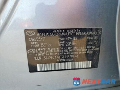 Zdjęcie 12 z 12 samochodu: 2017 HYUNDAI SONATA SE VIN:5NPE24AF3HH579574 - miniatura
