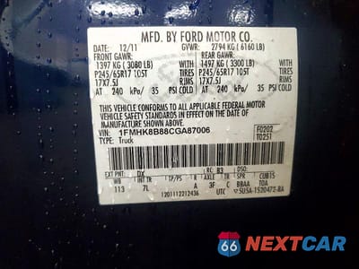 Zdjęcie 13 z 13 samochodu: 2012 FORD EXPLORER VIN:1FMHK8B88CGA87006 - miniatura