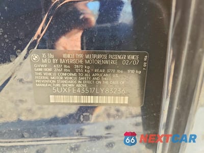 Zdjęcie 14 z 14 samochodu: 2007 BMW X5 3.0I VIN:5UXFE43517LY83236 - miniatura