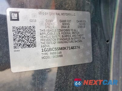 Zdjęcie 12 z 12 samochodu: 2019 CHEVROLET CRUZE LS VIN:1G1BC5SM0K7148374 - miniatura