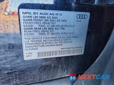 Zdjęcie 13 z 13 samochodu: 2018 AUDI Q7 PRESTIGE VIN:WA1VAAF70JD050558 - miniatura