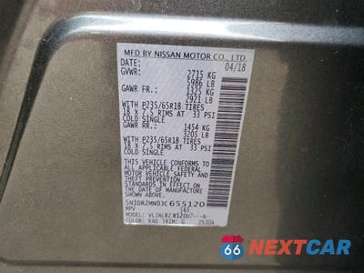 Zdjęcie 13 z 13 samochodu: 2018 NISSAN PATHFINDER S VIN:5N1DR2MN0JC655120 - miniatura
