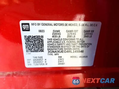 Zdjęcie 13 z 13 samochodu: 2024 CHEVROLET EQUINOX LT VIN:3GNAXUEG4RL145546 - miniatura