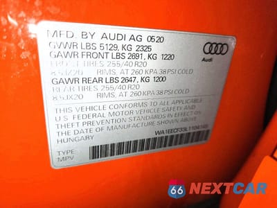 Zdjęcie 13 z 13 samochodu: 2020 AUDI Q3 PREMIUM PLUS S-LINE VIN:WA1EECF33L1104145 - miniatura