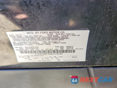 Zdjęcie 12 z 12 samochodu: 2017 FORD TAURUS SHO VIN:1FAHP2KT1HG114535 - miniatura