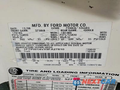 Zdjęcie 12 z 12 samochodu: 2009 FORD F150 SUPERCREW VIN:1FTPW14VX9FA27810 - miniatura