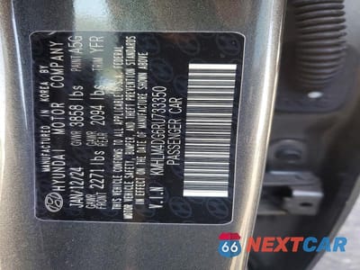 Zdjęcie 13 z 13 samochodu: 2024 HYUNDAI ELANTRA SEL VIN:KMHLM4DG6RU733350 - miniatura