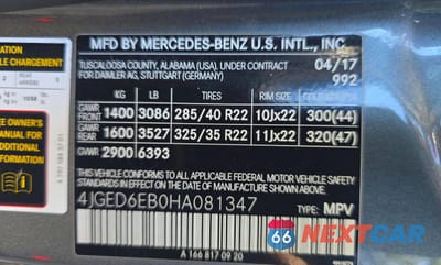 Zdjęcie 10 z 11 samochodu: 2017 MERCEDES-BENZ GLE COUPE 43 AMG VIN:4JGED6EB0HA081347 - miniatura