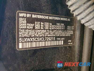 Zdjęcie 13 z 13 samochodu: 2012 BMW X3 VIN:5UXWX5C5XCL729215 - miniatura