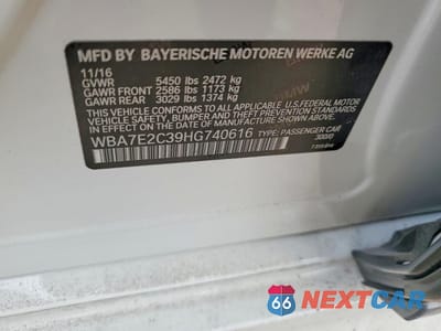 Zdjęcie 12 z 12 samochodu: 2017 BMW 740 I VIN:WBA7E2C39HG740616 - miniatura