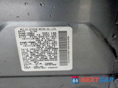 Zdjęcie 14 z 14 samochodu: 2006 NISSAN MURANO S VIN:JN8AZ08W76W535548 - miniatura