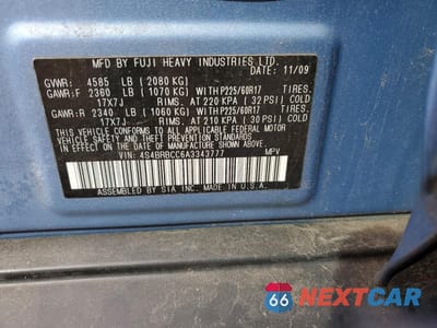 Zdjęcie 12 z 13 samochodu: 2010 SUBARU OUTBACK 2.5I PREMIUM VIN:4S4BRBCC6A3343777 - miniatura