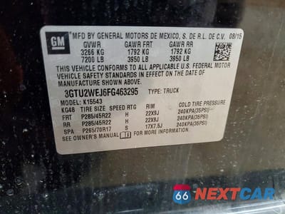 Zdjęcie 12 z 12 samochodu: 2015 GMC SIERRA K1500 DENALI VIN:3GTU2WEJ6FG463295 - miniatura