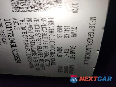 Zdjęcie 13 z 13 samochodu: 2020 CHEVROLET CORVETTE STINGRAY 2LT VIN:1G1Y72D46L5113524 - miniatura