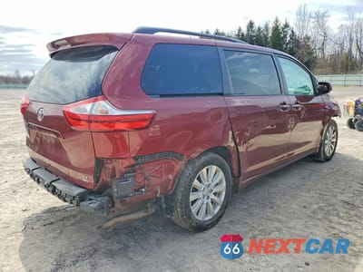 Trzecie zdjęcie samochodu z tyłu: 2017 TOYOTA SIENNA XLE 7-PASSENGER VIN:5TDDZ3DC5HS183384 - miniatura