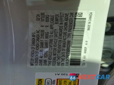 Zdjęcie 12 z 12 samochodu: 2024 HONDA CIVIC TOURING VIN:2HGFE1F96RH325866 - miniatura