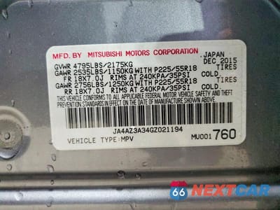 Zdjęcie 13 z 13 samochodu: 2016 MITSUBISHI OUTLANDER SE VIN:JA4AZ3A34GZ021194 - miniatura