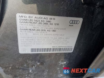 Zdjęcie 12 z 12 samochodu: 2017 AUDI Q5 PREMIUM PLUS VIN:WA1L2AFP4HA038588 - miniatura