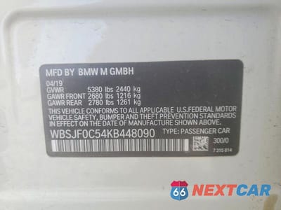 Zdjęcie 12 z 12 samochodu: 2019 BMW M5 VIN:WBSJF0C54KB448090 - miniatura