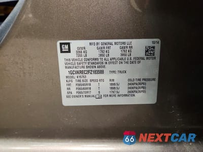 Zdjęcie 12 z 12 samochodu: 2015 CHEVROLET SILVERADO K1500 LT VIN:1GCVKREC2FZ183588 - miniatura