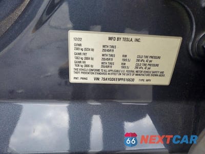 Zdjęcie 13 z 13 samochodu: 2023 TESLA MODEL Y VIN:7SAYGDEE9PF616630 - miniatura