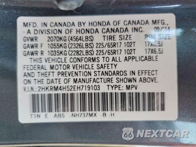 Zdjęcie 13 z 13 samochodu: 2014 HONDA CR-V EX VIN:2HKRM4H52EH719103 - miniatura
