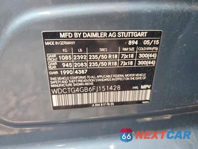 Zdjęcie 12 z 12 samochodu: 2015 MERCEDES-BENZ GLA-CLASS GLA250 4MA VIN:WDCTG4GB6FJ151428 - miniatura