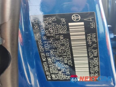 Zdjęcie 12 z 12 samochodu: 2013 TOYOTA YARIS 5-DOOR L VIN:JTDKTUD36DD543072 - miniatura