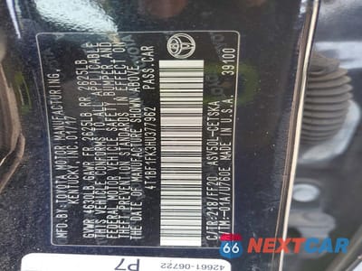 Zdjęcie 12 z 12 samochodu: 2017 TOYOTA CAMRY SE VIN:4T1BF1FK3HU377962 - miniatura