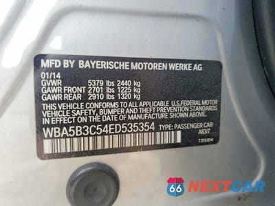Zdjęcie 12 z 12 samochodu: 2014 BMW 535 XI VIN:WBA5B3C54ED535354 - miniatura