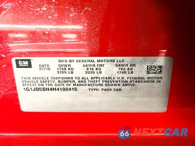 Zdjęcie 13 z 13 samochodu: 2017 CHEVROLET SONIC LT VIN:1G1JD5SH4H4100415 - miniatura