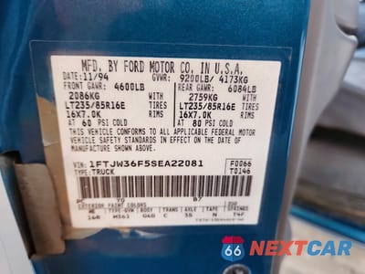 Zdjęcie 12 z 12 samochodu: 1995 FORD F350 VIN:1FTJW36F5SEA22081 - miniatura