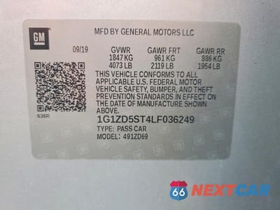 Zdjęcie 12 z 12 samochodu: 2020 CHEVROLET MALIBU LT VIN:1G1ZD5ST4LF036249 - miniatura