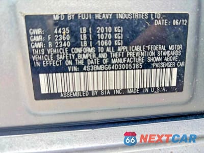 Zdjęcie 10 z 10 samochodu: 2013 SUBARU LEGACY 2.5I PREMIUM VIN:4S3BMBG64D3005385 - miniatura