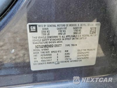 Zdjęcie 12 z 13 samochodu: 2014 GMC SIERRA K1500 SLT VIN:3GTU2VECXEG126977 - miniatura