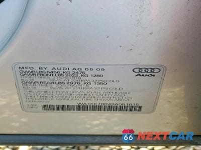 Zdjęcie 14 z 14 samochodu: 2009 AUDI Q5 3.2 VIN:WA1KK78R49A051615 - miniatura