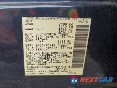 Zdjęcie 13 z 14 samochodu: 2016 NISSAN FRONTIER SV VIN:1N6AD0ER8GN797513 - miniatura