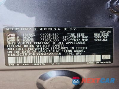 Zdjęcie 13 z 13 samochodu: 2022 HONDA HR-V LX VIN:3CZRU5H3XNM723165 - miniatura