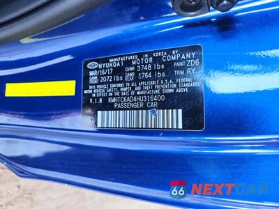 Zdjęcie 12 z 12 samochodu: 2017 HYUNDAI VELOSTER VALUE EDITION VIN:KMHTC6AD4HU316400 - miniatura