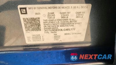 Zdjęcie 10 z 10 samochodu: 2020 GMC SIERRA K1500 SLT VIN:3GTU9DED3LG401777 - miniatura