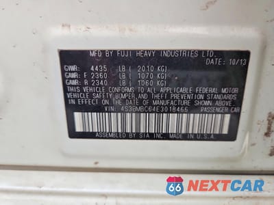 Zdjęcie 12 z 12 samochodu: 2014 SUBARU LEGACY 2.5I PREMIUM VIN:4S3BMBC64E3018466 - miniatura