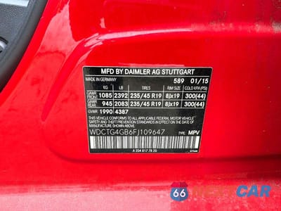 Zdjęcie 10 z 10 samochodu: 2015 MERCEDES-BENZ GLA 250 4MATIC VIN:WDCTG4GB6FJ109647 - miniatura