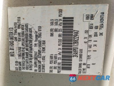 Zdjęcie 12 z 12 samochodu: 2008 FORD FUSION SE VIN:3FAHP01128R229447 - miniatura