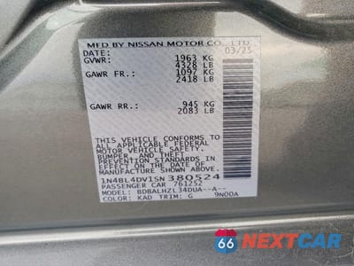 Zdjęcie 12 z 12 samochodu: 2025 NISSAN ALTIMA 2.5 SV VIN:1N4BL4DV1SN380524 - miniatura