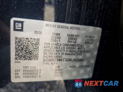 Zdjęcie 13 z 13 samochodu: 2018 CHEVROLET SUBURBAN C1500 LT VIN:1GNSCHKC0JR251692 - miniatura