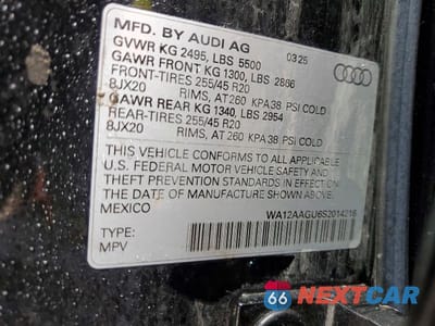Zdjęcie 14 z 14 samochodu: 2025 AUDI Q5 PREMIUM PLUS VIN:WA12AAGU6S2014216 - miniatura