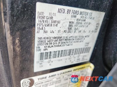 Zdjęcie 13 z 14 samochodu: 2012 FORD EXPEDITION EL XLT VIN:1FMJK1H54CEF14070 - miniatura