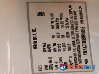 Zdjęcie 13 z 13 samochodu: 2021 TESLA MODEL 3 VIN:5YJ3E1EB3MF917956 - miniatura