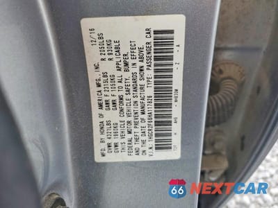 Zdjęcie 13 z 13 samochodu: 2017 HONDA ACCORD SPORT VIN:1HGCR2F66HA117826 - miniatura
