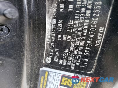 Zdjęcie 12 z 12 samochodu: 2012 KIA OPTIMA EX VIN:5XXGN4A70CG025583 - miniatura